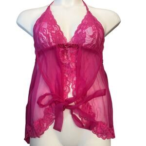 Fredericks of Hollywood vintage LACE top babydoll lingerie Medium M